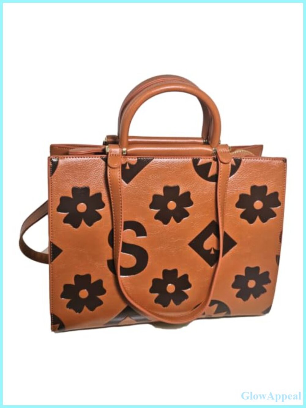 Vegan Leather Floral Embossed Tote Bag 3-in-1 Bucket Purse with Crossbody Strap